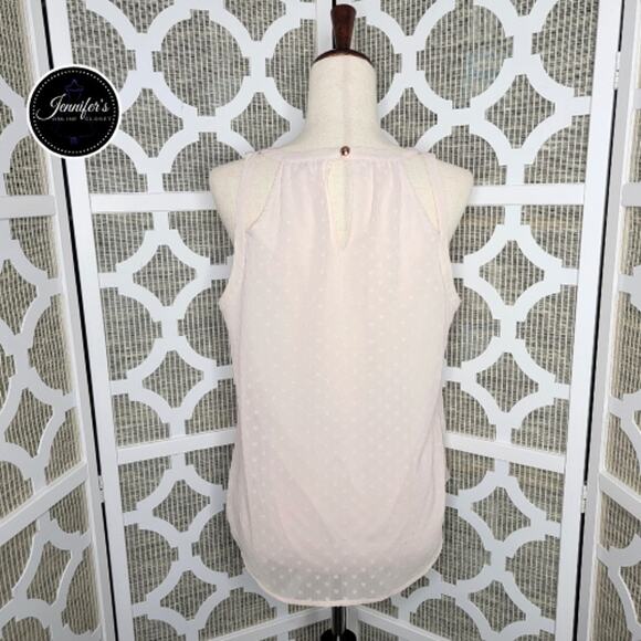 Candie's Women's Blush Swiss Dot/Heart Double Strap Blouse Size L - Picture 6 of 12